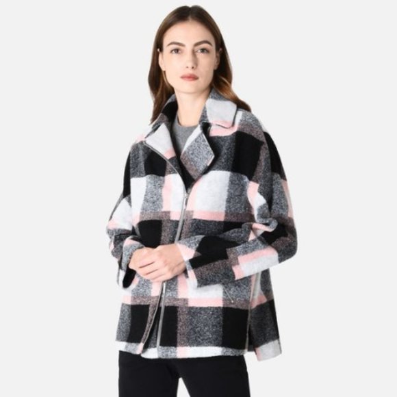 NWT Armani Jeans Checked Caban Coat Women's 4